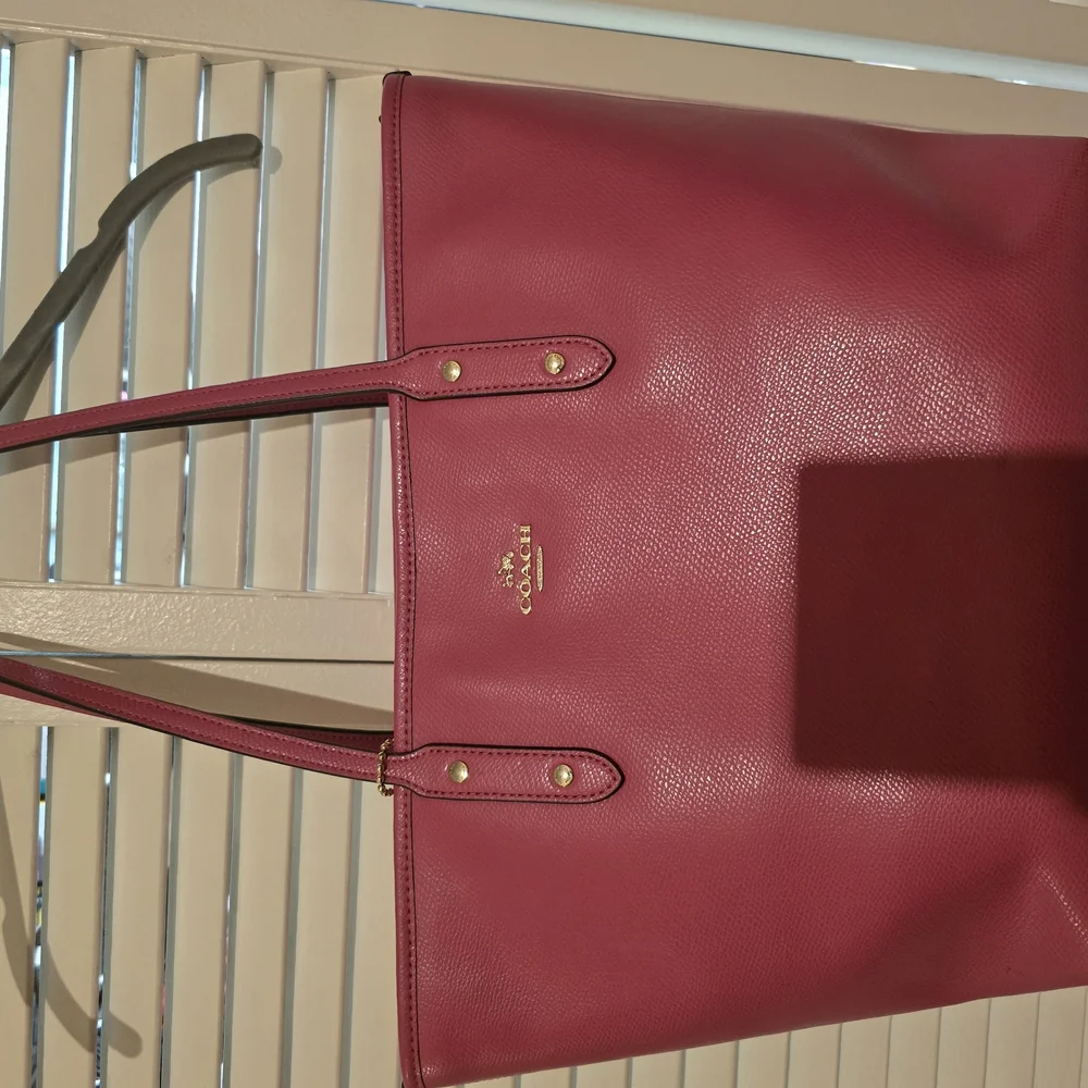 Coach Pink Leather Tote Bag - Picture 1 of 7